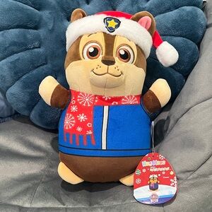 Squishmallows Paw Patrol Plush Hug Mees Chase Blue Jacket & Red Santa Hat, NWT